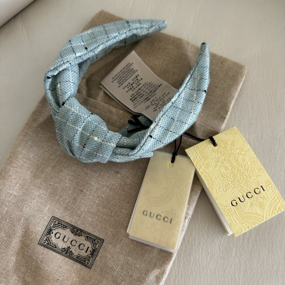 NWT Gucci Kids Patterned headband SZ M Blue 683065 - Picture 3 of 5